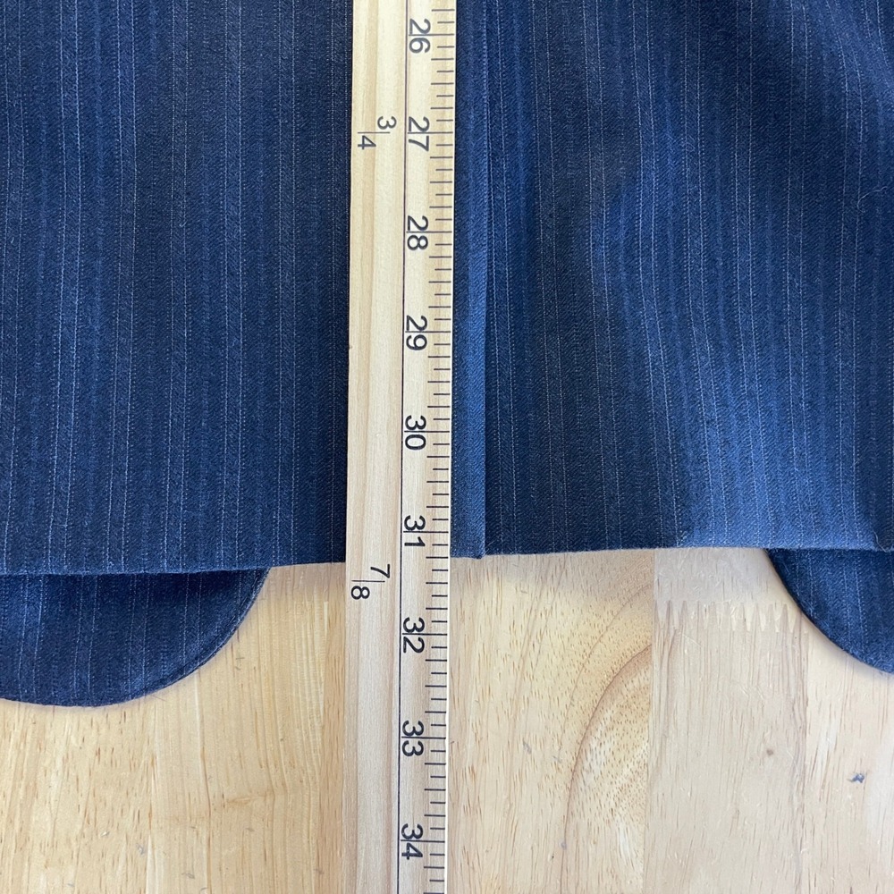 Jos A Bank 2-Piece Suit 42R 36x29 100% Wool Navy Blue Pin Striped Jacket  Pants - Picture 10 of 16